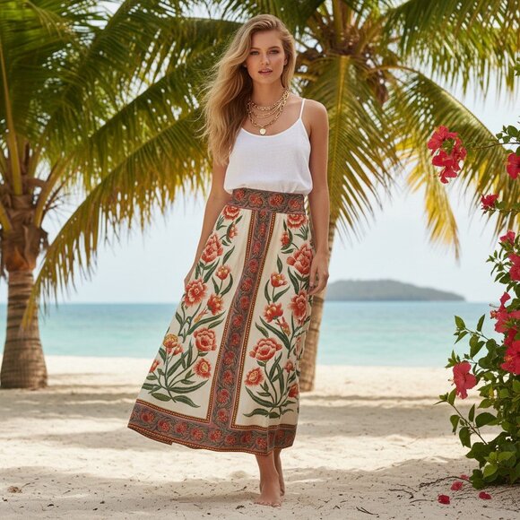 FARM Rio | Skirts | Nwt Farm Rio Anika Floral Midi Skirt Xs ...